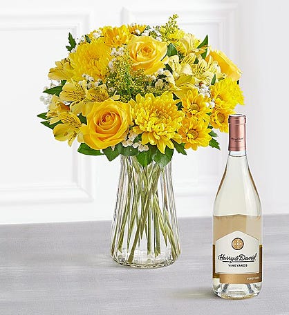 Radiant Sunshine Bouquet and Wine